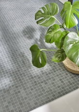 Piastrelle di ceramica a mosaico antiscivolo piatto doccia pietra grigio opaco - MOS18-0208-R10