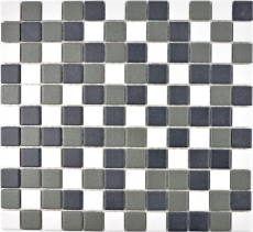 Campione a mano di piastrelle di mosaico in ceramica nero bianco antracite opaco piatto doccia MOS18-2213-R10_m