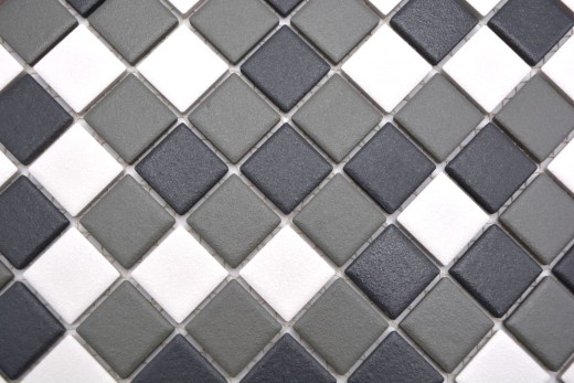 Mosaico ceramico nero bianco antracite opaco PIASTRELLE PER DOCCIA SLIPPROOF - MOS18-2213-R10