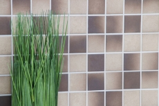 Piastrella di ceramica a mosaico BROWN BEIGE MIX SMOOTH-SOFT backsplash cucina - MOS16-1211-R10
