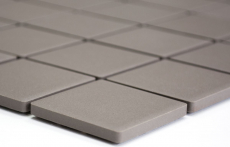 Piastrella di mosaico modellata a mano in ceramica grigio fango non smaltata BAGNO SLIPPING MOS14B-0204-R10_m
