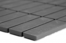 Piastrella a mosaico Rod in ceramica nera antracite non smaltata piatto doccia antiscivolo piastrella pavimento bagno piastrella parete - MOS24B-0310-R10