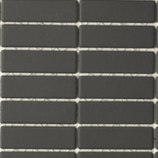 Piastrella di mosaico a mano in ceramica aste nere non smaltate piatto doccia piastrella per pavimento MOS24B-0310-R10_m