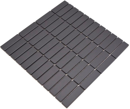 Piastrella a mosaico Rod in ceramica nera antracite non smaltata piatto doccia antiscivolo piastrella pavimento bagno piastrella parete - MOS24B-0310-R10
