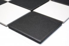 Piastrelle a mosaico per pareti e pavimenti in ceramica a scacchiera bianco nero - MOS22-0304-R10