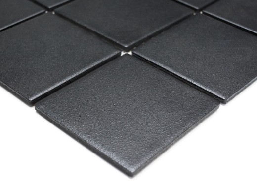 Piastrella a mosaico da parete in ceramica nero antracite antiscivolo piatto doccia pavimento WC - MOS22-0302-R10