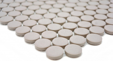 Mosaico a bottoni LOOP mosaico rotondo grigio chiaro beige pavimento cucina doccia MOS10-0202-R10_f