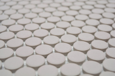 Mosaico a bottoni LOOP mosaico rotondo grigio chiaro beige pavimento cucina doccia MOS10-0202-R10_f