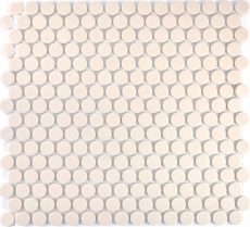 Pulsante mosaico LOOP mosaico rotondo beige chiaro opaco non smaltato antiscivolo parete cucina doccia BATH - MOS10-1202-R10