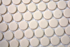 Mosaico a bottoni LOOP mosaico rotondo beige chiaro opaco piastrelle da parete backsplash BAD MOS10-1202-R10_f