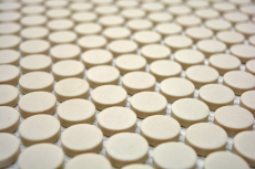 Mosaico a bottoni LOOP mosaico rotondo beige chiaro opaco piastrelle da parete backsplash BAD MOS10-1202-R10_f