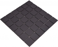 Piastrella di ceramica a mosaico nero opaco umbra non smaltata RUGGED piatto doccia piastrelle bagno piastrelle parete - MOS14B-0303-R10