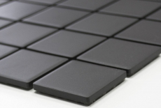 Piastrella di ceramica a mosaico nero opaco umbra non smaltata RUGGED piatto doccia piastrelle bagno piastrelle parete - MOS14B-0303-R10