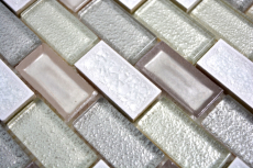 Piastrella di mosaico Ceramica traslucida bianca Brick Mosaico di vetro Ceramica cristallo bianco antico MOS83IC-0121_f