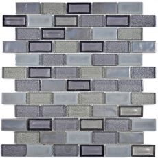 Mosaico di vetro Tappeto di mosaico Bordo di mosaico in ceramica grigio antico antracite grigio scuro - MOS83IC-0229