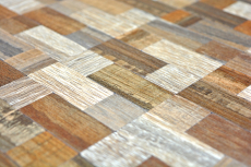 piastrella di mosaico autoadesiva ALU grigio beige metallo effetto legno backsplash MOS200-2322