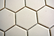 Piastrella di mosaico in ceramica esagonale beige chiaro non smaltata MOS11B-1202-R10_f