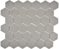 Piastrella di mosaico in ceramica esagonale grigio non smaltato MOS11B-0202-R10_f