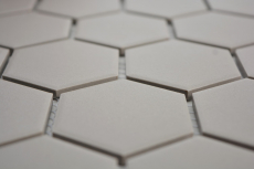 Piastrella di mosaico in ceramica esagonale grigio non smaltato MOS11B-0202-R10_f