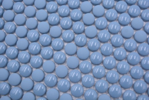 Pulsante mosaico Loop rotondo mosaico blu lucido opaco muro piastrelle backsplash cucina bagno MOS140-0411
