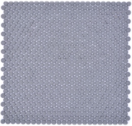 Pulsante mosaico Loop rotondo mosaico grigio lucido opaco muro piastrelle backsplash cucina bagno MOS140-0211