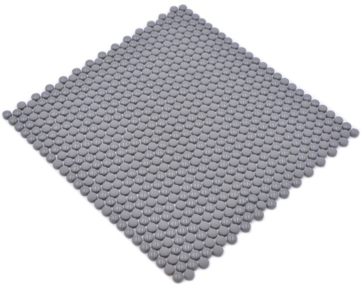 Pulsante mosaico Loop rotondo mosaico grigio lucido opaco muro piastrelle backsplash cucina bagno MOS140-0211
