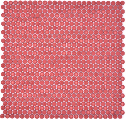 Mosaico di vetro Mosaico a bottoni rosso lucido opaco Pavimento doccia Schermo doccia Rivestimento vasca da bagno