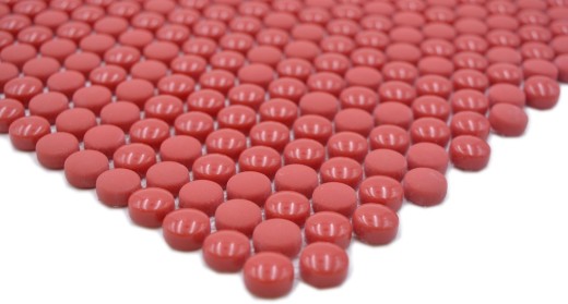 Mosaico di vetro Mosaico a bottoni rosso lucido opaco Pavimento doccia Schermo doccia Rivestimento vasca da bagno