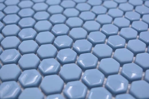 Mosaico di vetro esagonale esagonale mosaico blu lucido opaco piastrelle di mosaico parete piastrelle backsplash cucina bagno