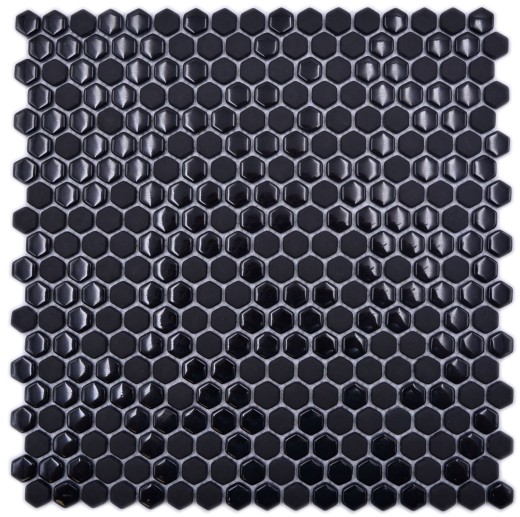 Mosaico di vetro esagonale esagonale mosaico nero lucido opaco piastrelle di mosaico muro piastrelle backsplash cucina bagno