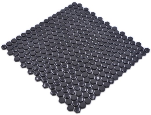 Mosaico di vetro esagonale esagonale mosaico nero lucido opaco piastrelle di mosaico muro piastrelle backsplash cucina bagno