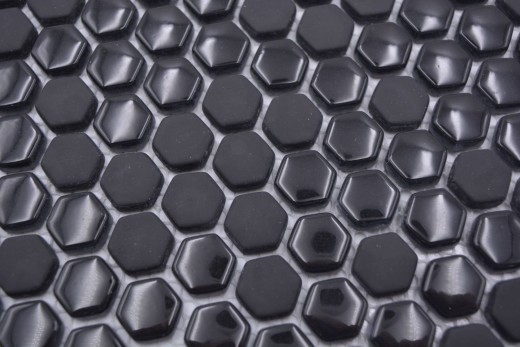 Mosaico di vetro esagonale esagonale mosaico nero lucido opaco piastrelle di mosaico muro piastrelle backsplash cucina bagno