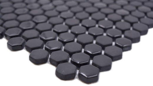 Mosaico di vetro esagonale esagonale mosaico nero lucido opaco piastrelle di mosaico muro piastrelle backsplash cucina bagno