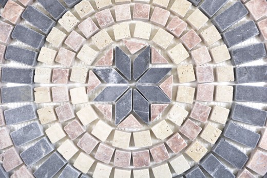 XL intarsio pietra naturale decoro rossoverona travertino beige nero antracite mosaico piastrelle muro pavimento cucina - MOSDEKO45