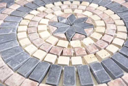 XL intarsio pietra naturale decoro rossoverona travertino beige nero antracite mosaico piastrelle muro pavimento cucina - MOSDEKO45