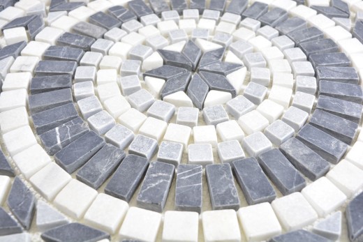 XL intarsio pietra naturale travertino antracite nero bianco grigio chiaro piastrelle mosaico pavimento cucina parete bagno sauna - MOSDEKO57