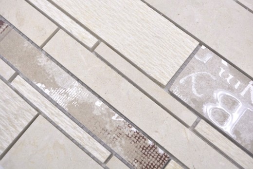 Rivestimento in ceramica a mosaico di marmo rosso-marrone - MOS180-A01STB