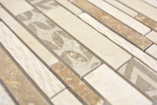 Piastrella di marmo mosaico ceramico beige crema parete backsplash bagno - MOS180-B0327B
