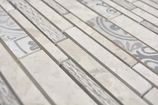 Mosaico di marmo in ceramica mosaico grigio crema backsplash - MOS180-C0727G