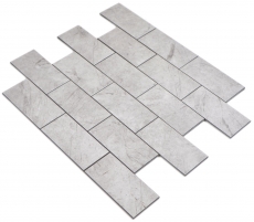 mosaico vinilico autoadesivo effetto pietra grigio Carrara look subway mosaico piastrelle parete backsplash cucina bagno MOS200-MLM