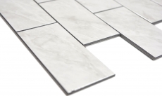 Rettangolo AC effetto pietra Carrara look Subway Level glossy mosaic tile Wall Tile backsplash Kitchen Bathroom MOS200-CLG_f