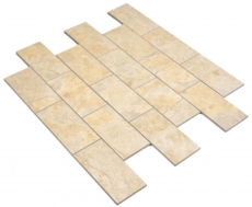 mosaico vinilico autoadesivo aspetto pietra beige subway mosaico piastrelle parete backsplash cucina bagno MOS200-4LB