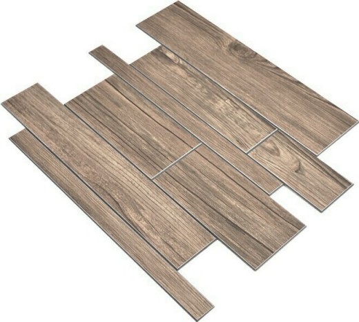 pannelli murali autoadesivi aspetto legno marrone cucina splashback backsplash piastrelle