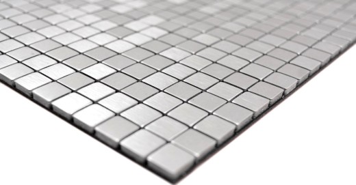piastrelle autoadesive a mosaico metallo alluminio argento opaco spazzolato backsplash cucina backsplash MOS200-L5S