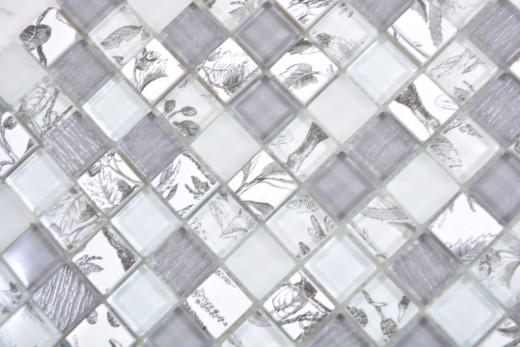 Mosaico di vetro tessere di mosaico Arti e Mestieri bianco grigio muro piastrelle backsplash cucina doccia bagno MOS74-2000