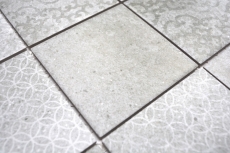 Mosaico retro vintage dipinto a mano in ceramica grigio MOS22-CELLO_m