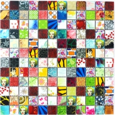 Mosaico colorato dipinto a mano Retro Vintage POP UP Marilyn Monroe in ceramica MOS18D-1605_m