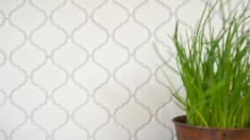 Mosaico vintage dipinto a mano in ceramica fiorentina bianco opaco MOS13-11WM_m