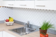 Mosaico vintage dipinto a mano in ceramica fiorentina bianco opaco MOS13-11WM_m