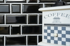 Campione a mano Metro Subway mosaico piastrelle ceramica nero backsplash cucina MOS26WM-0301_m